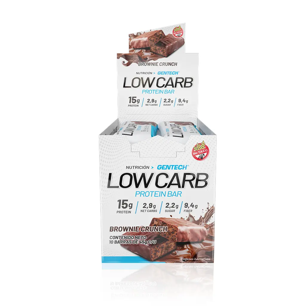 PROTEIN BAR LOW CARB x 10 unidades - Gentech (Chocolate brownie)