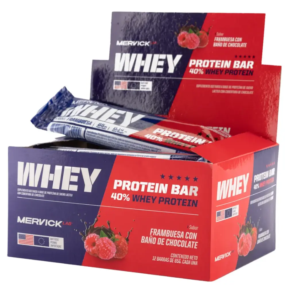 WHEY PROTEIN BAR x 12 unidades - 65 g - Mervick (Chocolate)